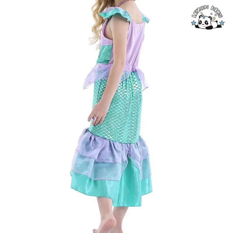 LEZONKIDS - Children's Clothes Summer New Princess Skirt Mermaid Girl Dress Halloween Performance Costume